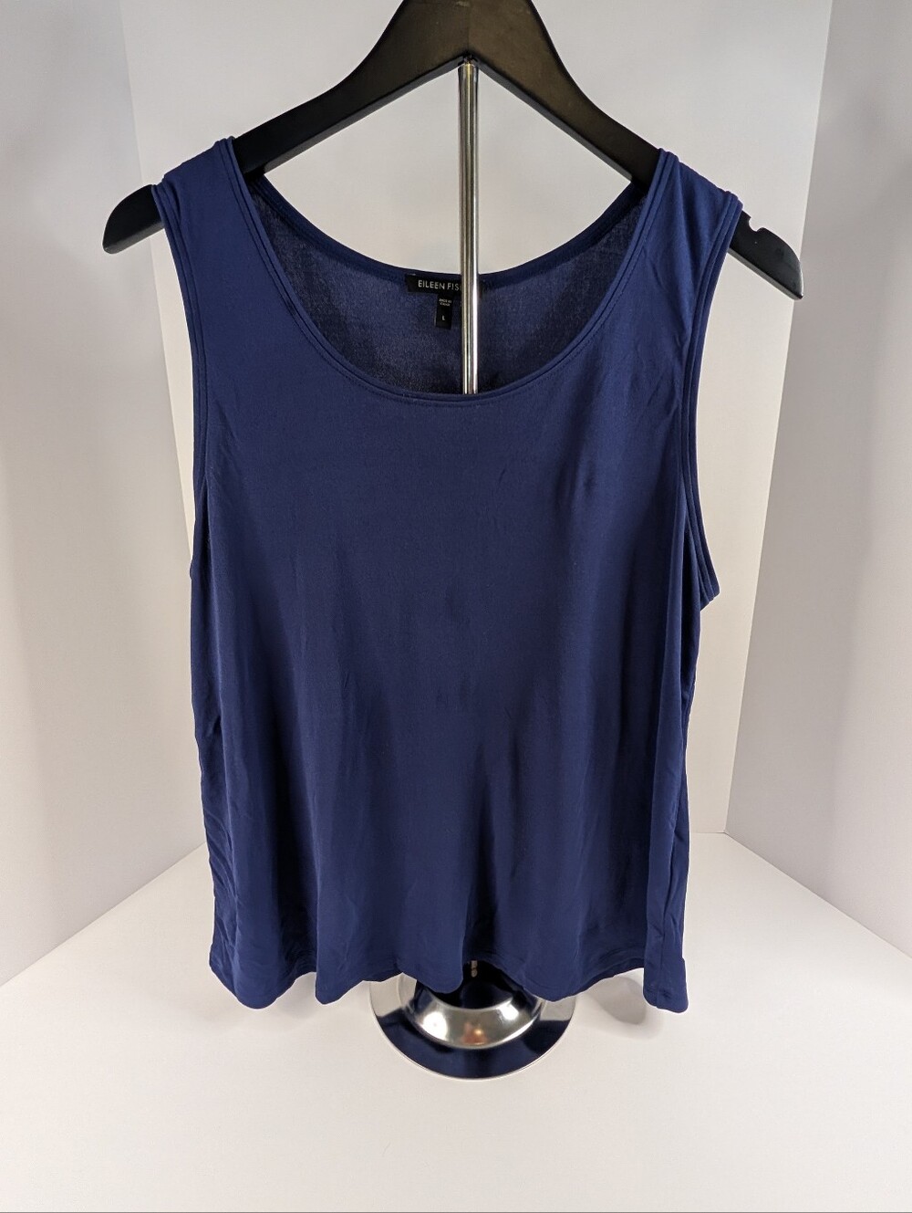 Eileen Fisher Deep Navy Scoop Neck Tank Size Large